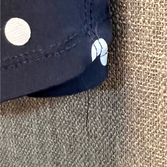 Lauren Ralph Lauren - Dark Navy Polkadot Dress -  Size 2 - Flutter Sleeve - Picture 3 of 10